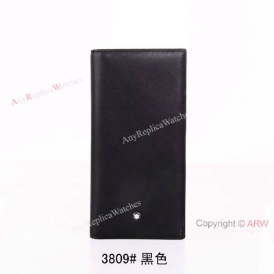 High Quality Montblanc Logo Black Long Replica Wallet Mont blanc 3809